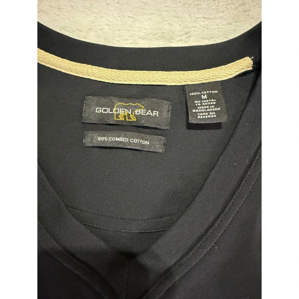 Golden Bear Golf Mens Black V-Neck Sweater Vest 100% Combed Cotton Size M